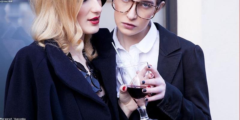 Yin-yang couple representing opposite personalities attracting in romantic relationship